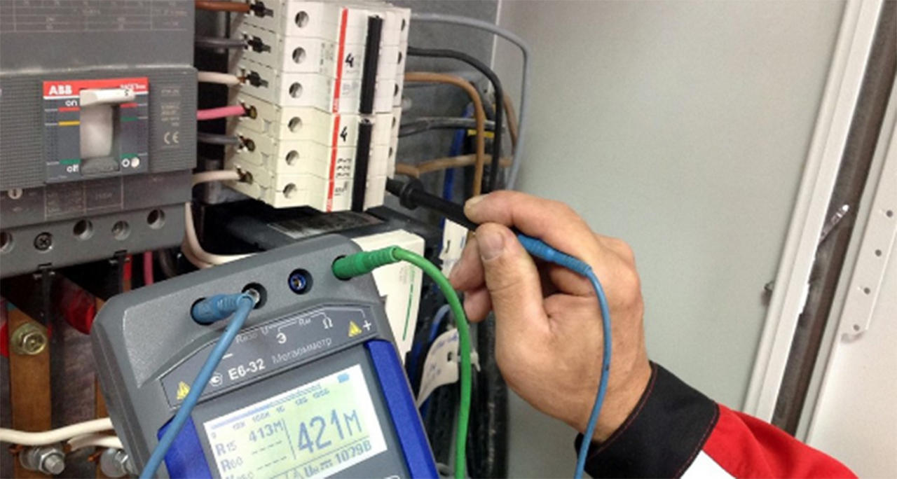 Измерение сопротивление изоляции проводов и кабелей